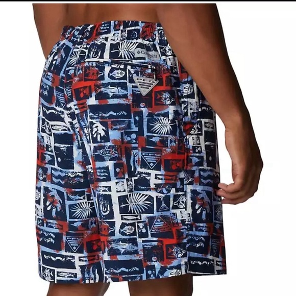 Columbia Men's Super Backcast Water Short, Collegiate Navy Punked Fish, Small - Picture 3 of 4